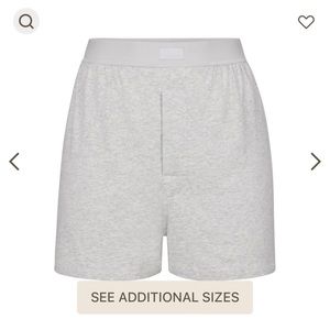 SKIMS BOYFRIEND LOOSE BOXER SHORT- SMALL- LIGHT HEATHER GREY
